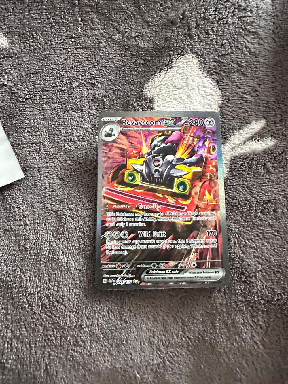 Pokemon Revavroom EX Card - Yellow, Pink, Purple, Red
